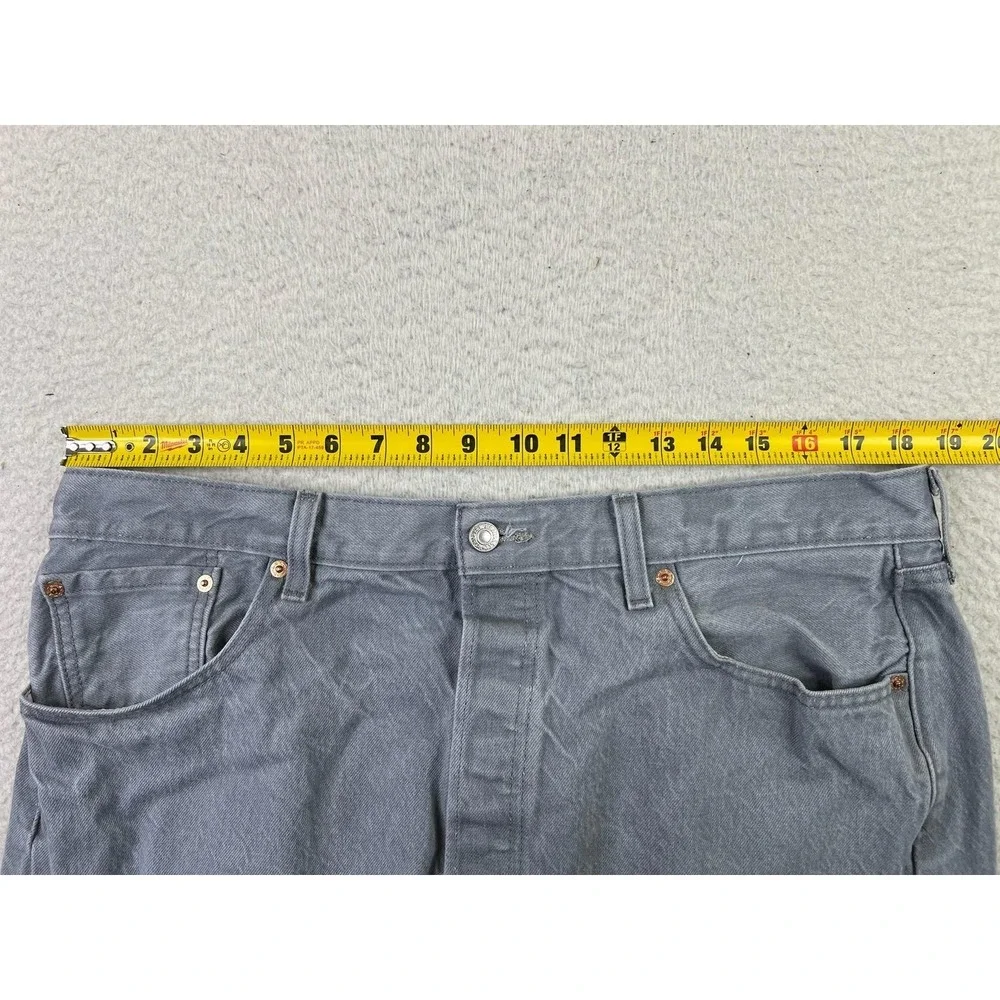 Levis‎ 501 Jeans Mens 40x32 (Fits 38x29) Gray Button Fly Denim Straight Leg